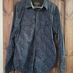 Blue Patterned Men's Shirt